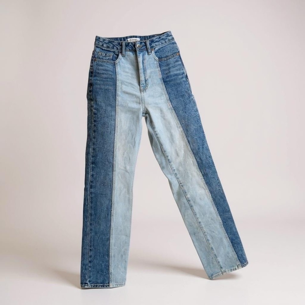 Pacsun 90's Boyfriend Jeans Womens 24 Blue Color Block High Rise‎  24 x 32